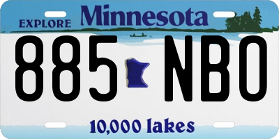 MN license plate 885NBO