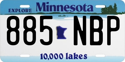 MN license plate 885NBP