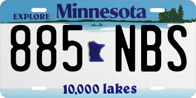 MN license plate 885NBS