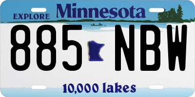 MN license plate 885NBW