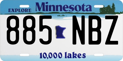 MN license plate 885NBZ