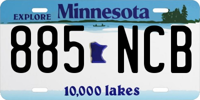 MN license plate 885NCB