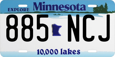MN license plate 885NCJ