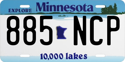 MN license plate 885NCP