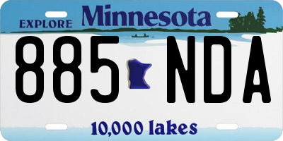 MN license plate 885NDA
