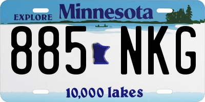 MN license plate 885NKG