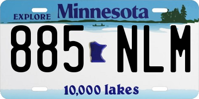 MN license plate 885NLM