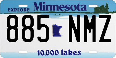 MN license plate 885NMZ