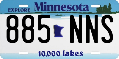 MN license plate 885NNS