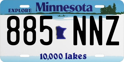 MN license plate 885NNZ
