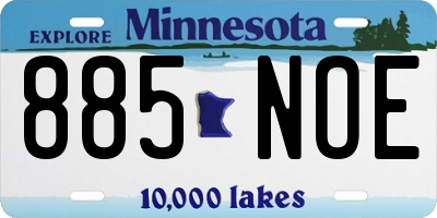 MN license plate 885NOE