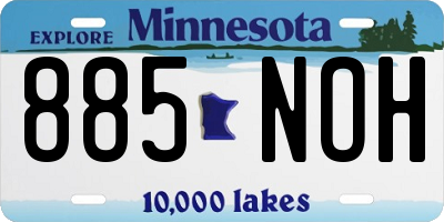 MN license plate 885NOH