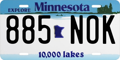 MN license plate 885NOK