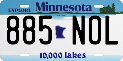 MN license plate 885NOL