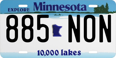 MN license plate 885NON