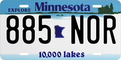 MN license plate 885NOR