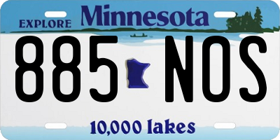 MN license plate 885NOS