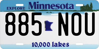 MN license plate 885NOU