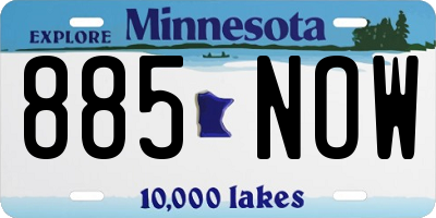MN license plate 885NOW