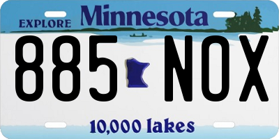 MN license plate 885NOX