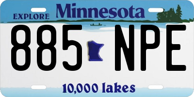 MN license plate 885NPE