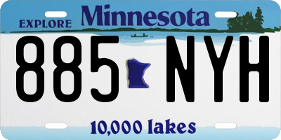 MN license plate 885NYH