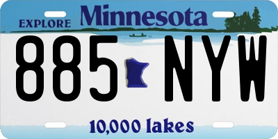 MN license plate 885NYW