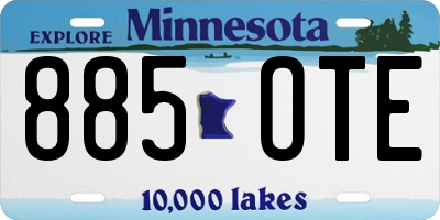 MN license plate 885OTE