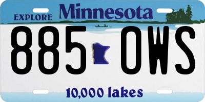 MN license plate 885OWS