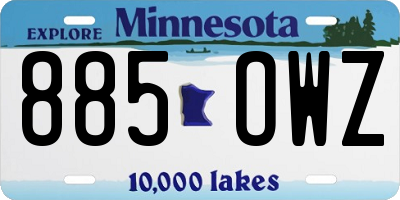 MN license plate 885OWZ
