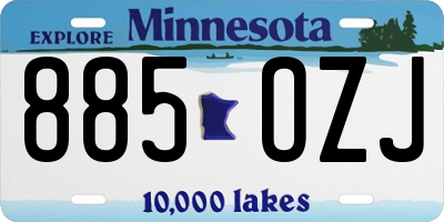 MN license plate 885OZJ