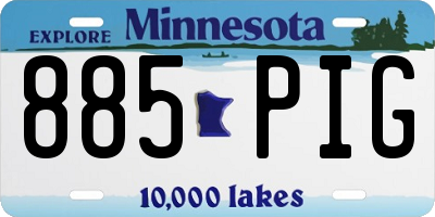 MN license plate 885PIG