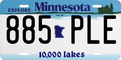 MN license plate 885PLE