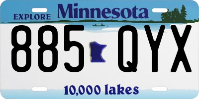 MN license plate 885QYX