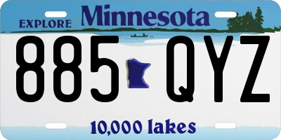 MN license plate 885QYZ