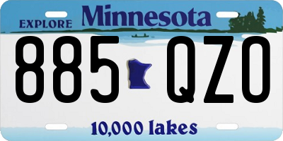 MN license plate 885QZO