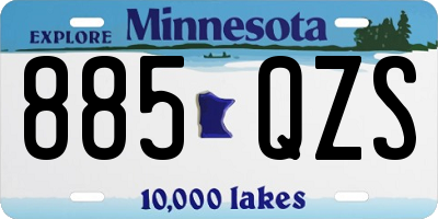 MN license plate 885QZS