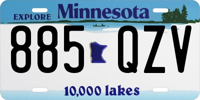MN license plate 885QZV