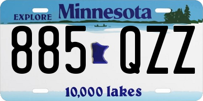 MN license plate 885QZZ