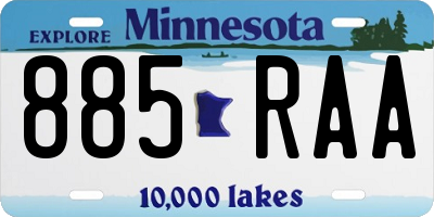 MN license plate 885RAA