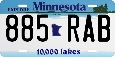 MN license plate 885RAB