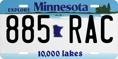 MN license plate 885RAC
