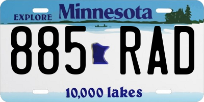 MN license plate 885RAD
