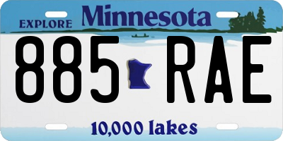 MN license plate 885RAE