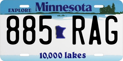 MN license plate 885RAG