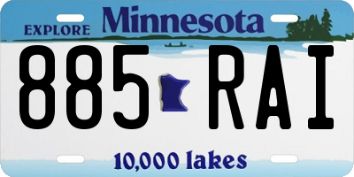 MN license plate 885RAI