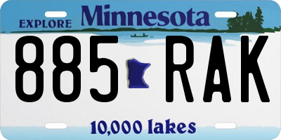 MN license plate 885RAK