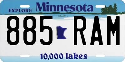 MN license plate 885RAM