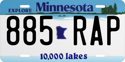 MN license plate 885RAP