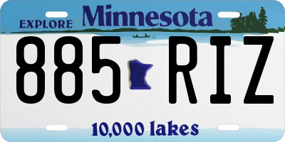 MN license plate 885RIZ